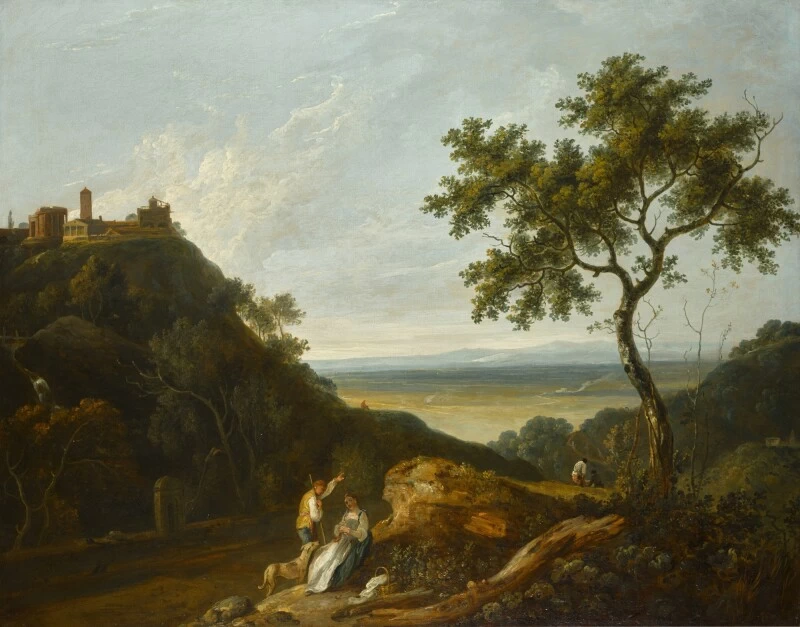 Paesaggio all'italiana con figure